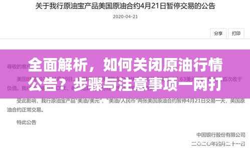 全面解析,如何关闭原油行情公告?步骤与注意事项一网打尽